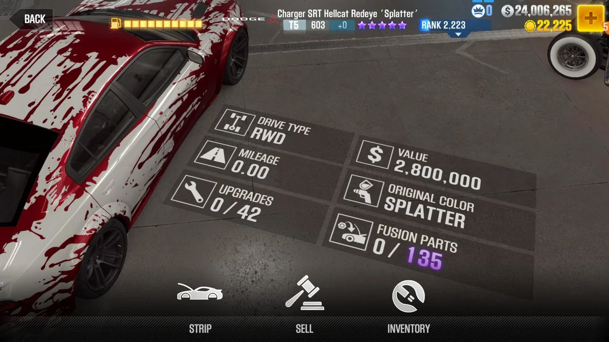 Dodge Charger SRT Hellcat Redeye 'Splatter' CSR2 fusion parts and tune setup