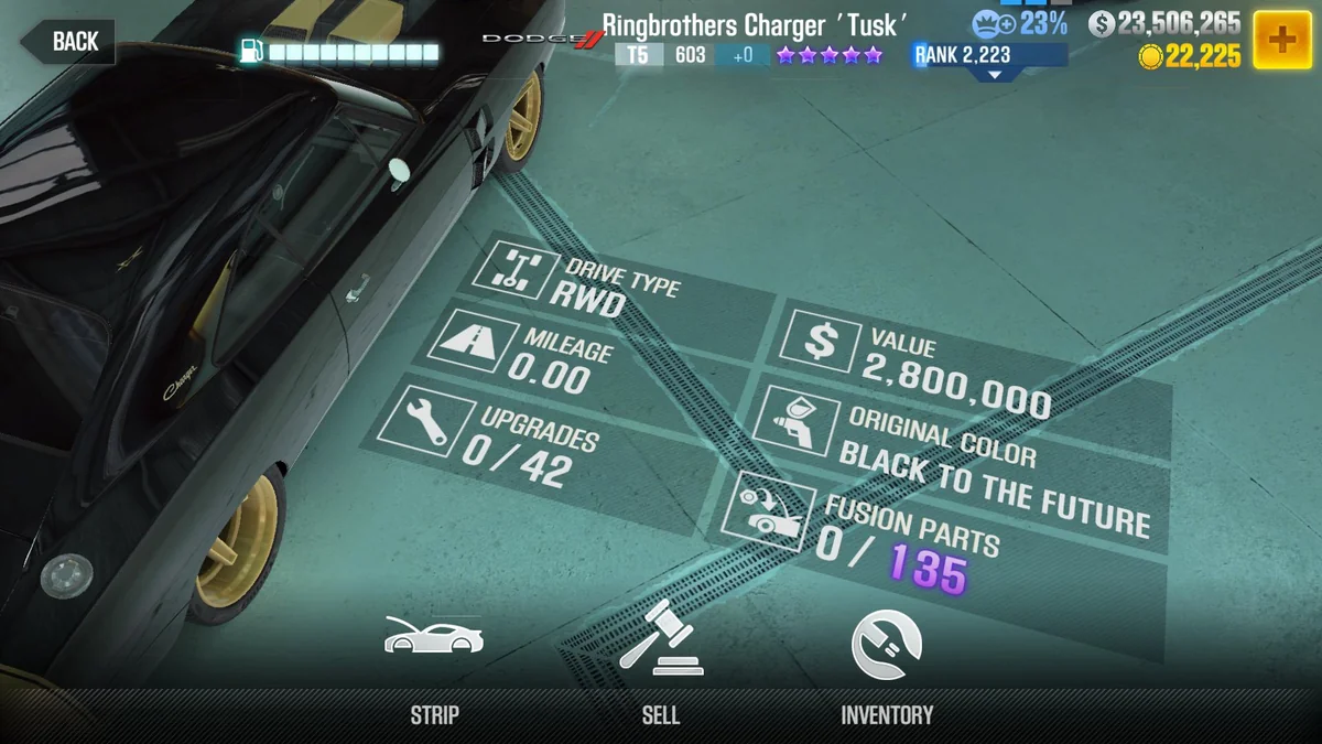 Dodge Ringbrothers Charger 'TUSK' CSR2 fusion parts and tune setup