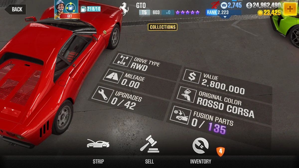 Ferrari GTO CSR2 fusion parts and tune setup