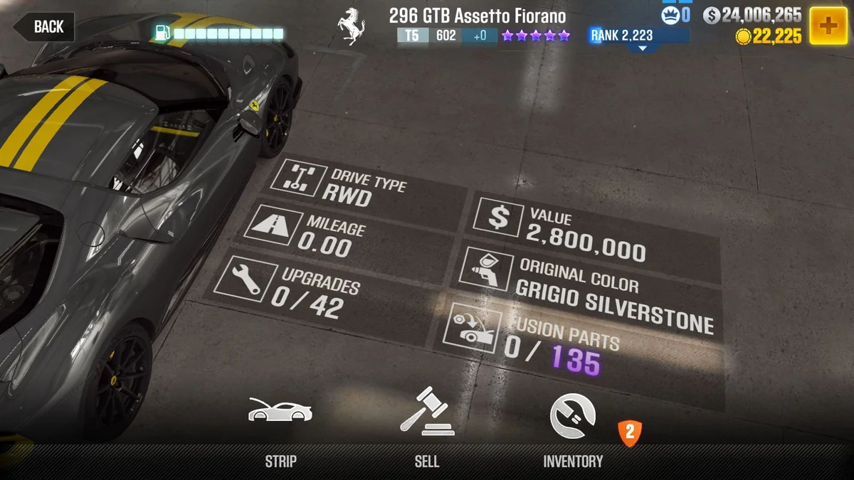 Ferrari 296 GTB Assetto Fiorano CSR2 fusion parts and tune setup