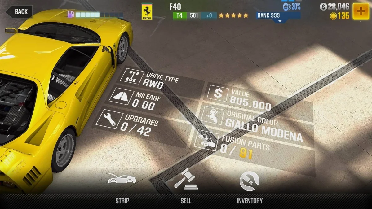 Ferrari F40 CSR2 fusion parts and tune setup