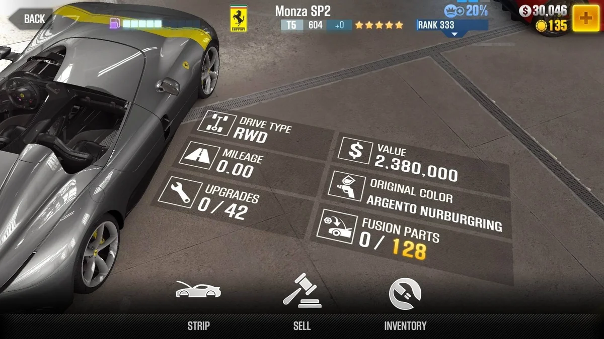 Ferrari Monza SP2 CSR2 fusion parts and tune setup
