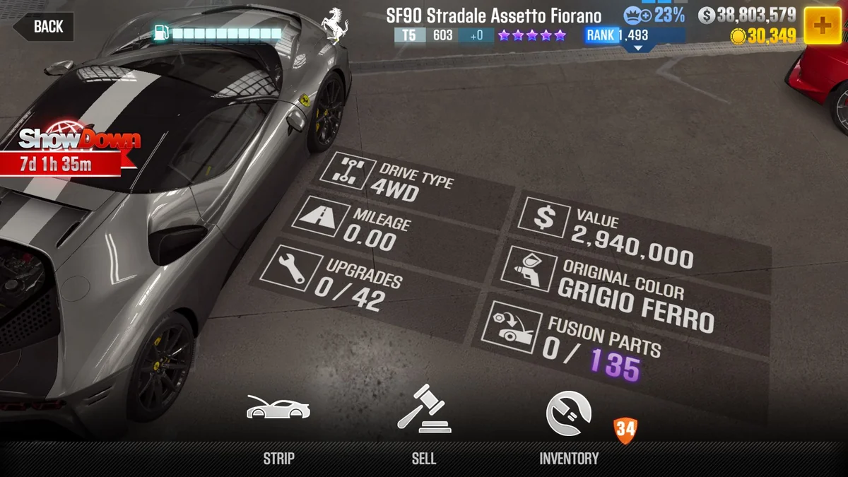 Ferrari SF90 Stradale Assetto Fiorano CSR2 fusion parts and tune setup