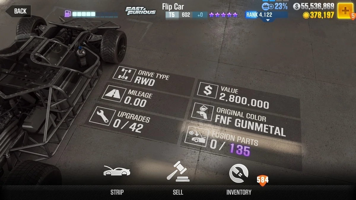 Fast & Furious Owen Shaw's Flip Car CSR2 fusion parts and tune setup