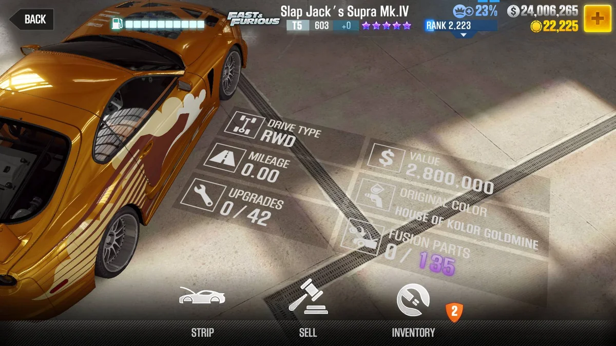 Fast & Furious Slap Jack's Supra Mk.IV CSR2 fusion parts and tune setup