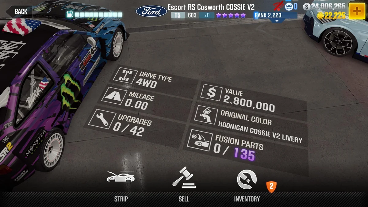 Ford Escort RS Cosworth Cossie V2 CSR2 fusion parts and tune setup