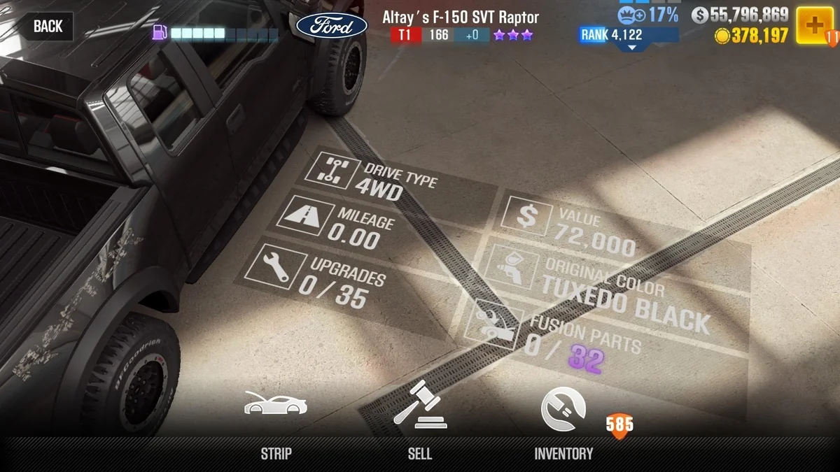 Ford Altay's F-150 SVT Raptor CSR2 fusion parts and tune setup