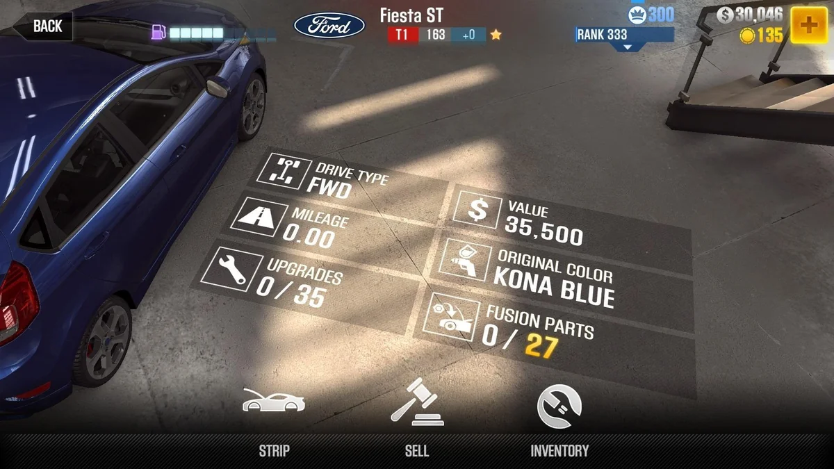 Ford Fiesta ST CSR2 fusion parts and tune setup