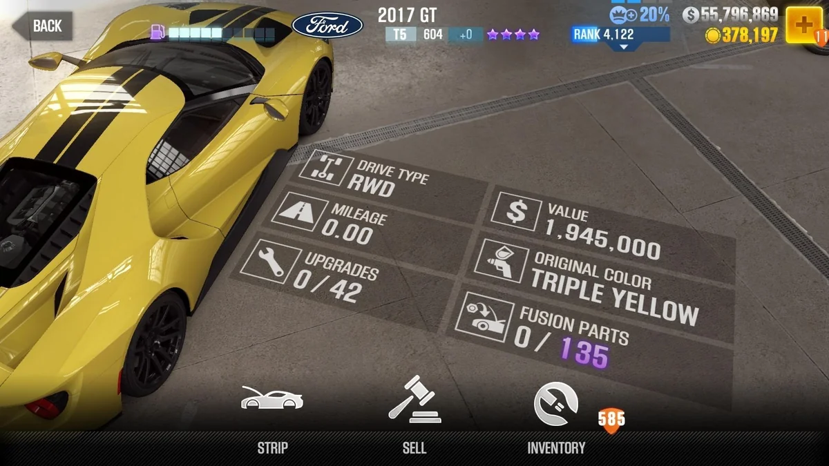 Ford 2017 GT CSR2 fusion parts and tune setup