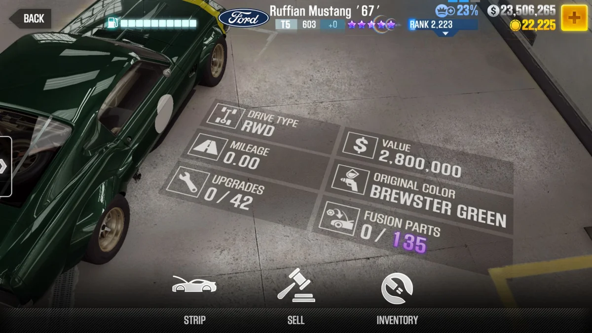 Ford Ruffian Mustang '67' CSR2 fusion parts and tune setup