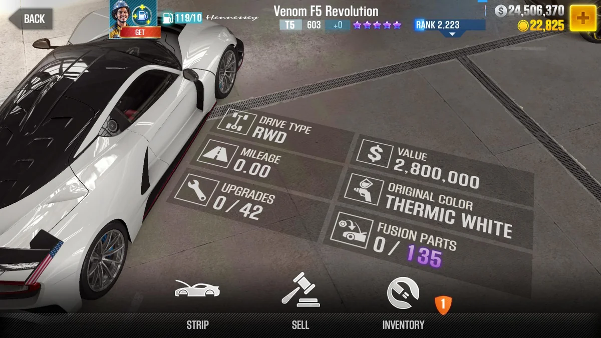 Hennessey Venom F5 Revolution CSR2 fusion parts and tune setup