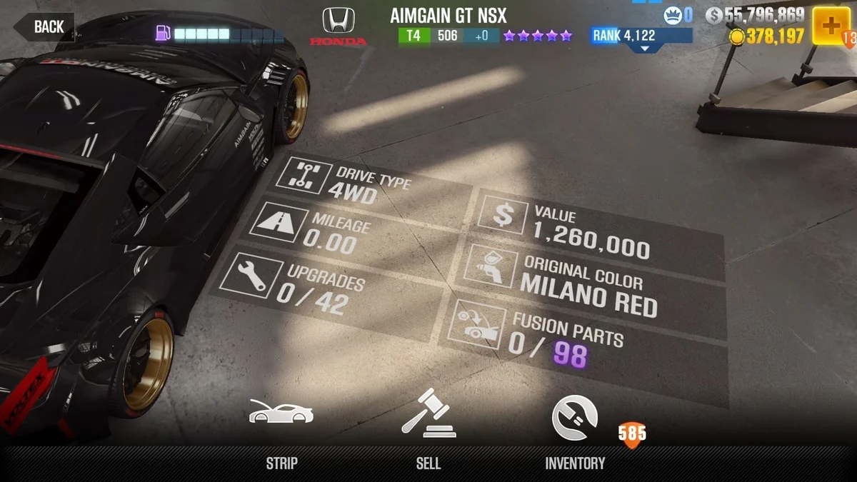 Honda AIMGAIN GT NSX CSR2 fusion parts and tune setup