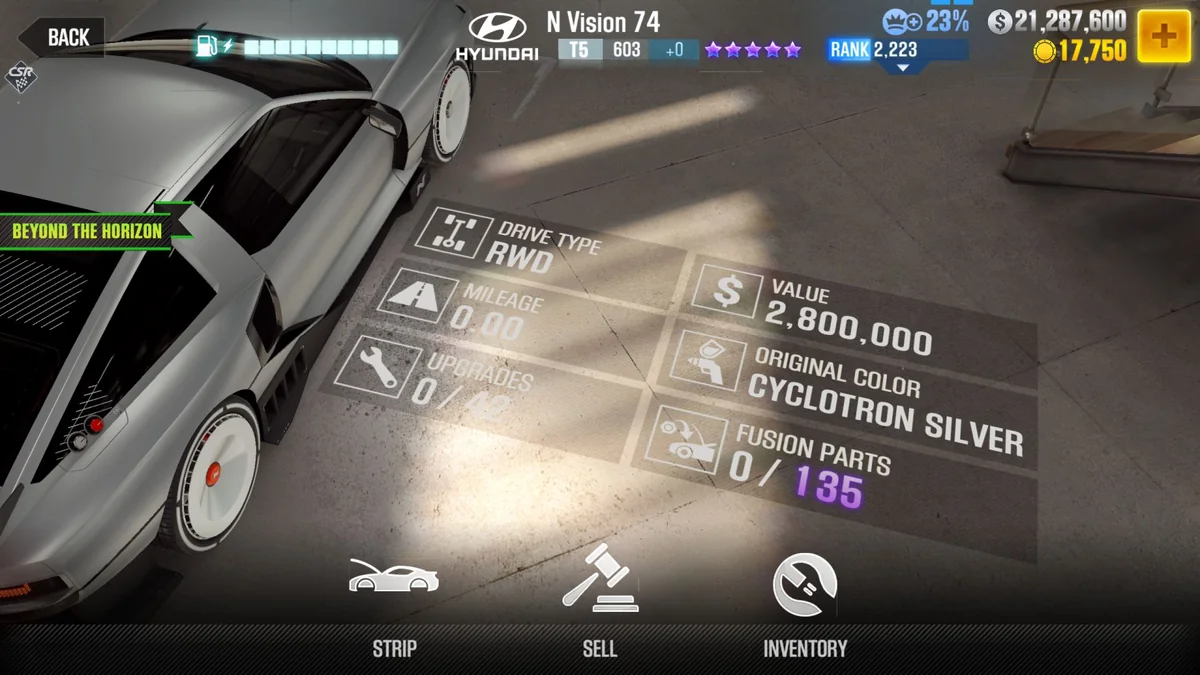 Hyundai N Vision 74 CSR2 fusion parts and tune setup