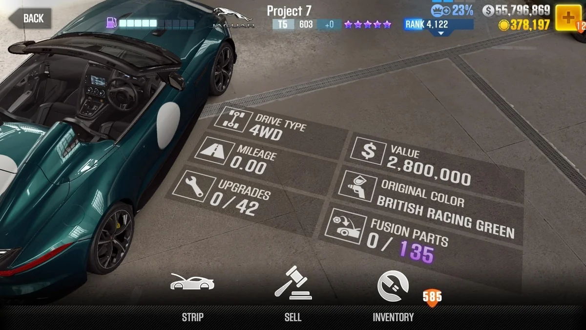 Jaguar Project 7 CSR2 fusion parts and tune setup