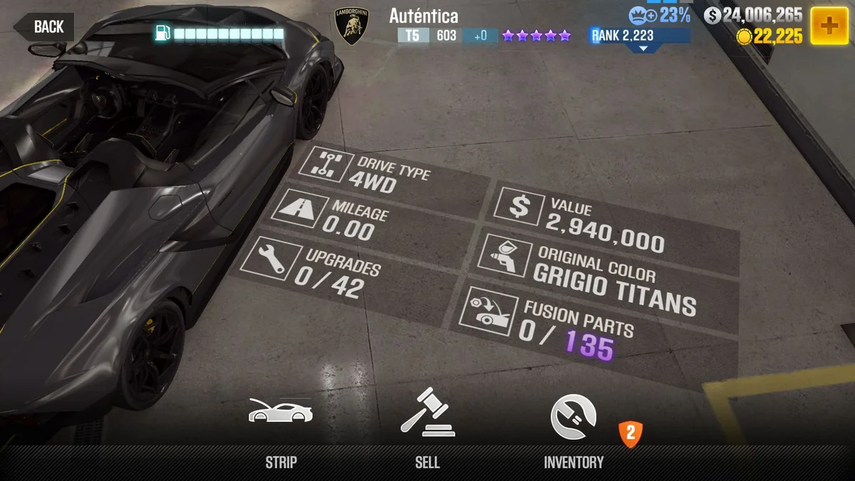 Lamborghini Autentica CSR2 fusion parts and tune setup