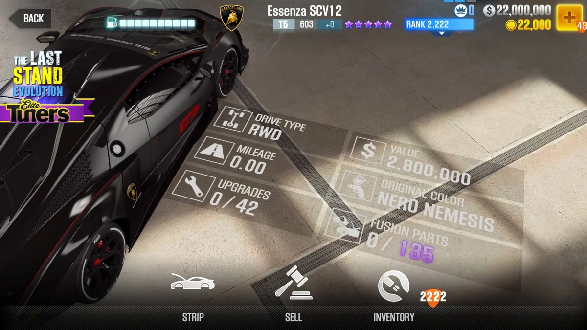 Lamborghini Essenza SCV12 CSR2 fusion parts and tune setup