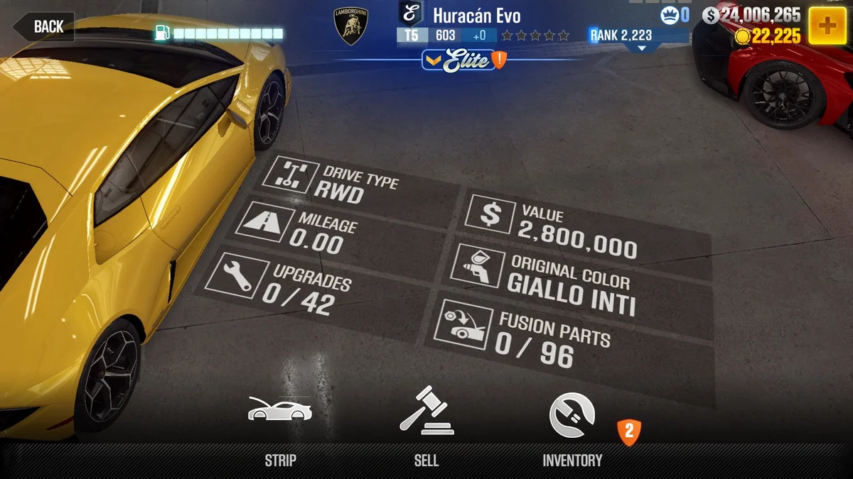 Lamborghini Huracan EVO CSR2 fusion parts and tune setup