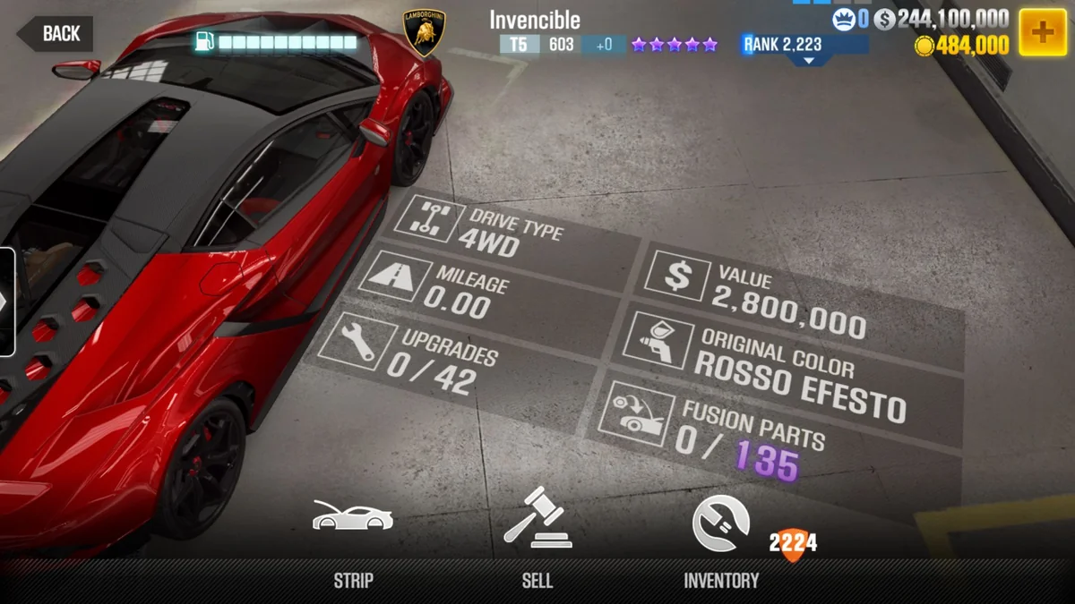 Lamborghini Invencible CSR2 fusion parts and tune setup