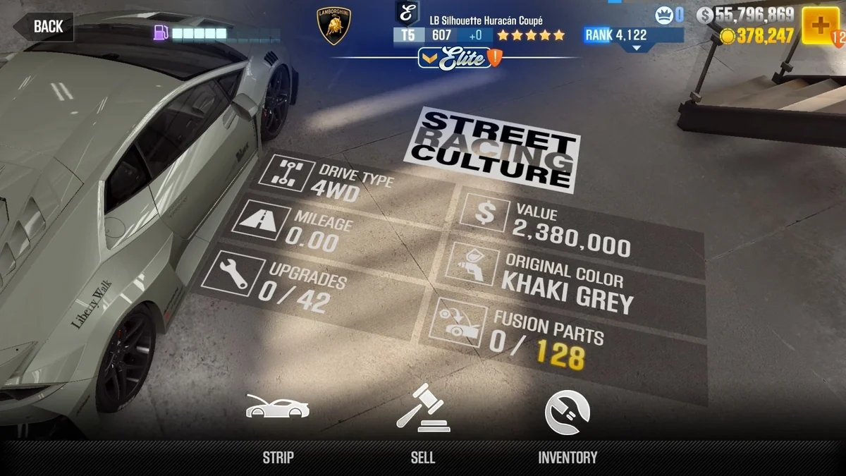 Lamborghini LB Silhouette Huracan Coupe CSR2 fusion parts and tune setup