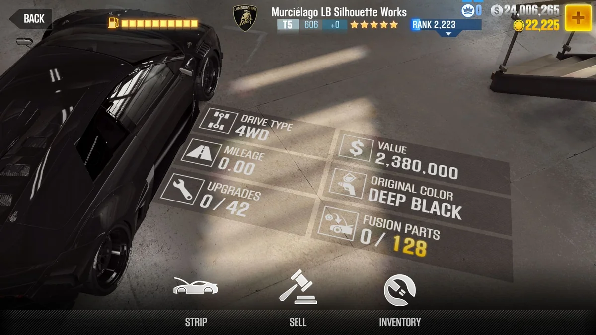 Lamborghini Murcielago LB Silhouette Works CSR2 fusion parts and tune setup