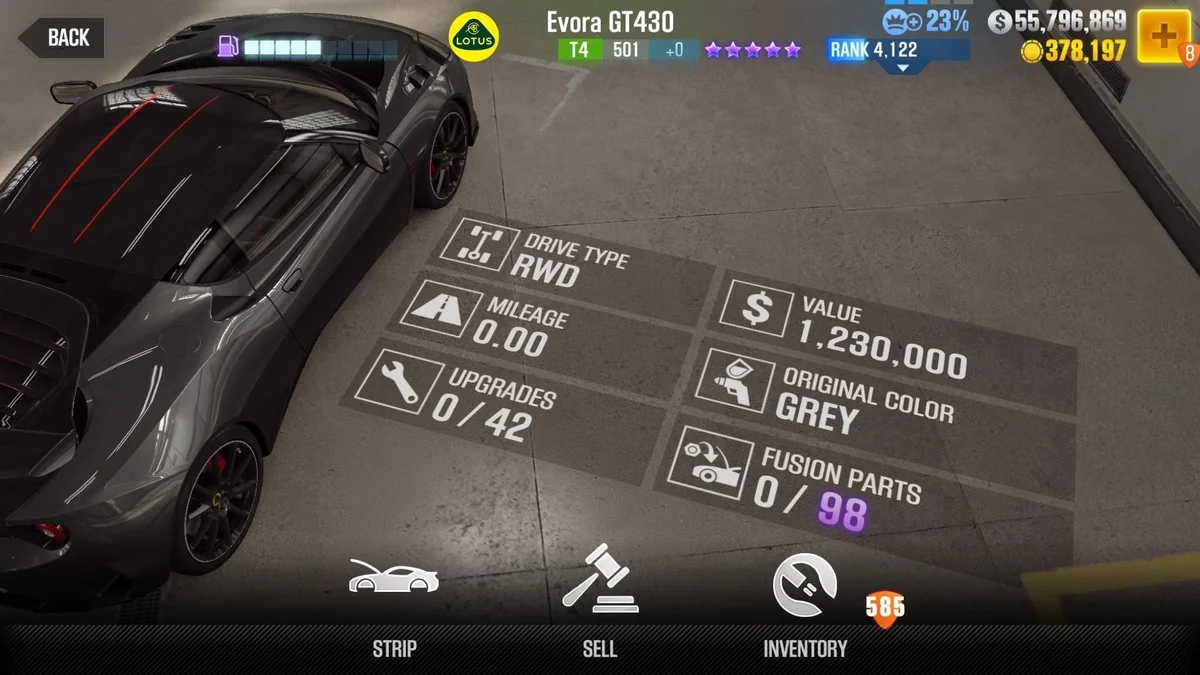 Lotus Evora GT430 CSR2 fusion parts and tune setup