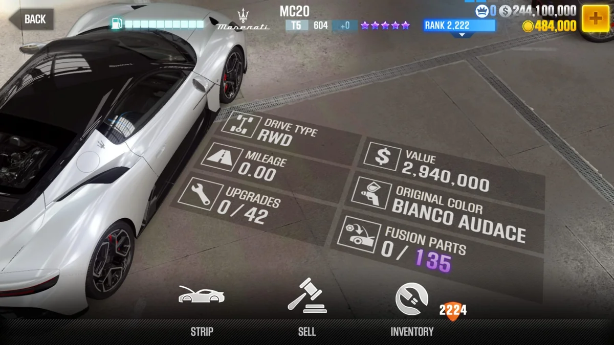 Maserati MC20 CSR2 fusion parts and tune setup