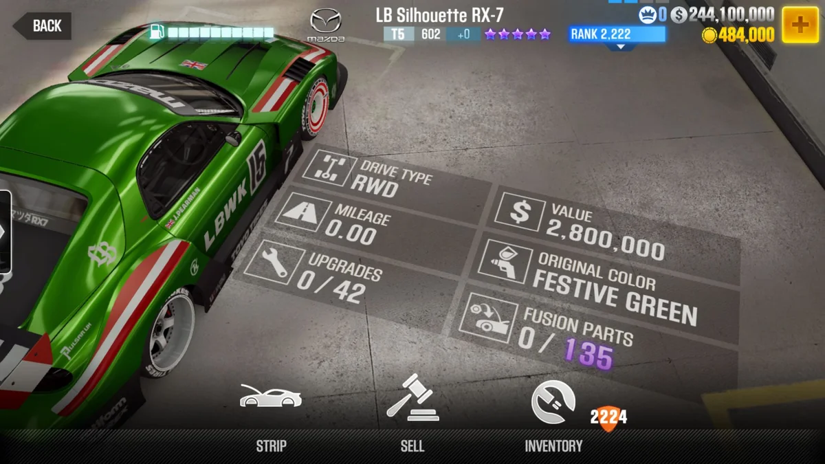 Mazda LB Silhouette RX-7 CSR2 fusion parts and tune setup