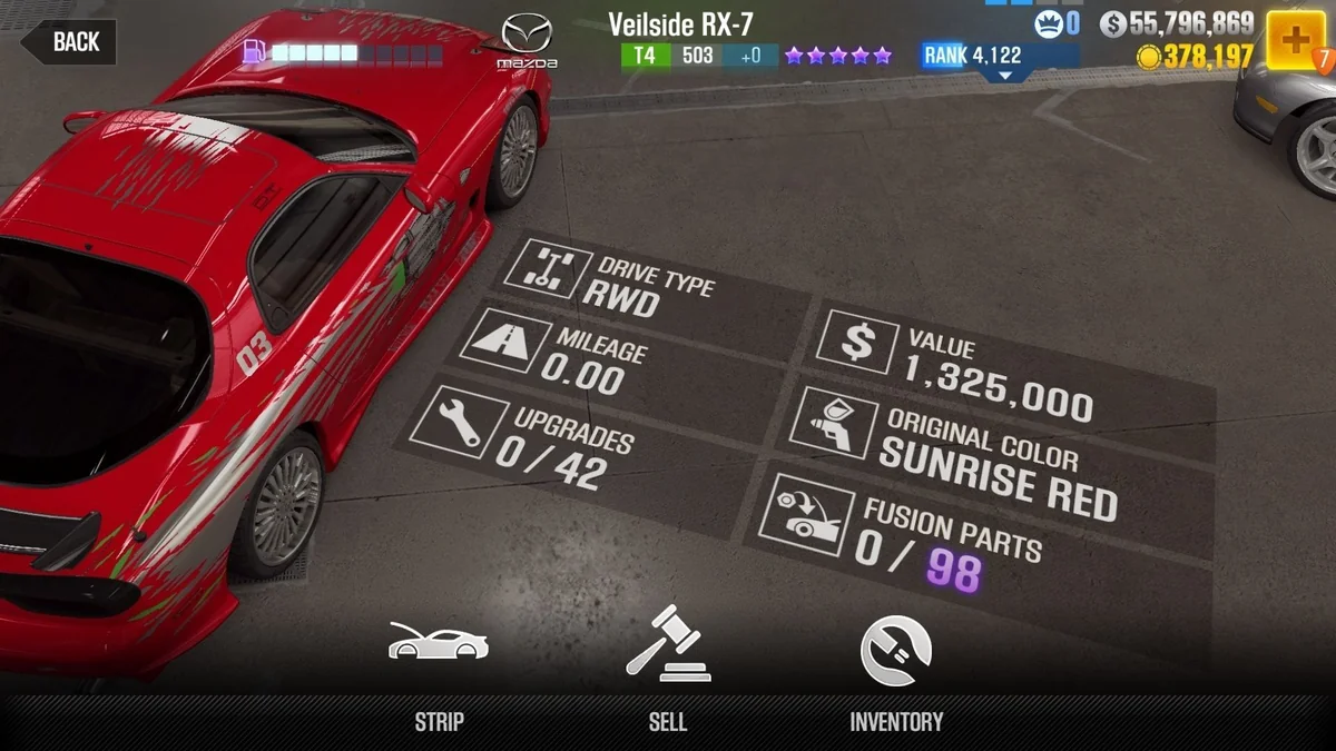 Mazda Dom Toretto's Veilside RX-7 CSR2 fusion parts and tune setup