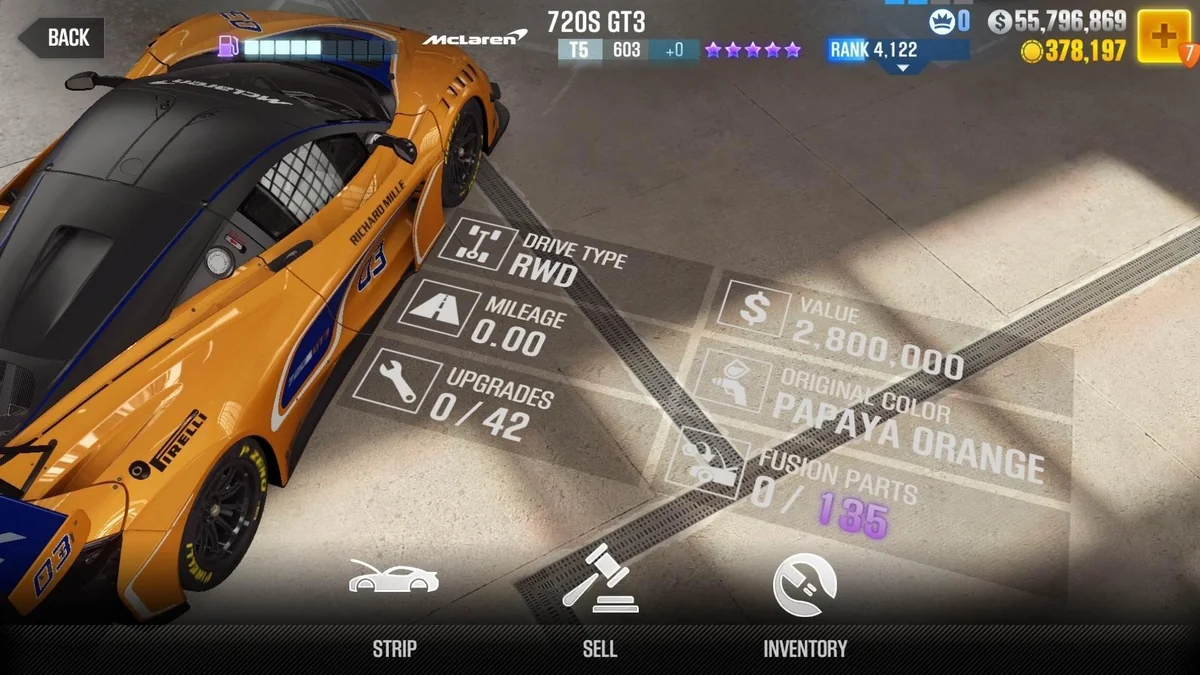 McLaren 720S GT3 CSR2 fusion parts and tune setup