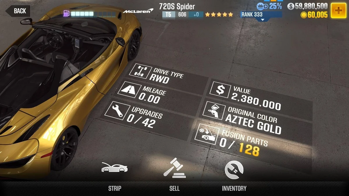 McLaren 720S Spider CSR2 fusion parts and tune setup