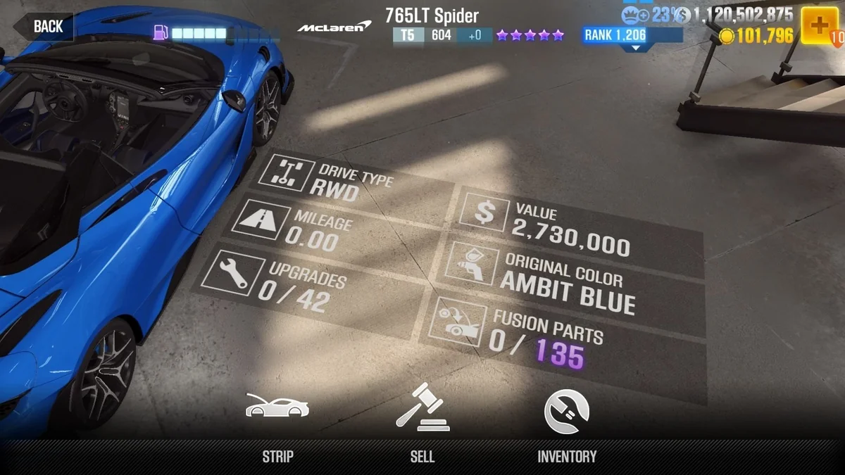 McLaren 765LT Spider CSR2 fusion parts and tune setup