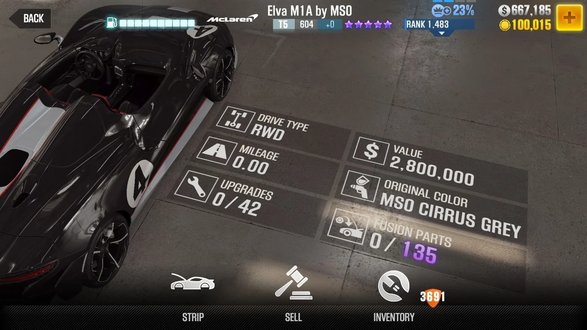 McLaren Elva M1A by MSO CSR2 fusion parts and tune setup