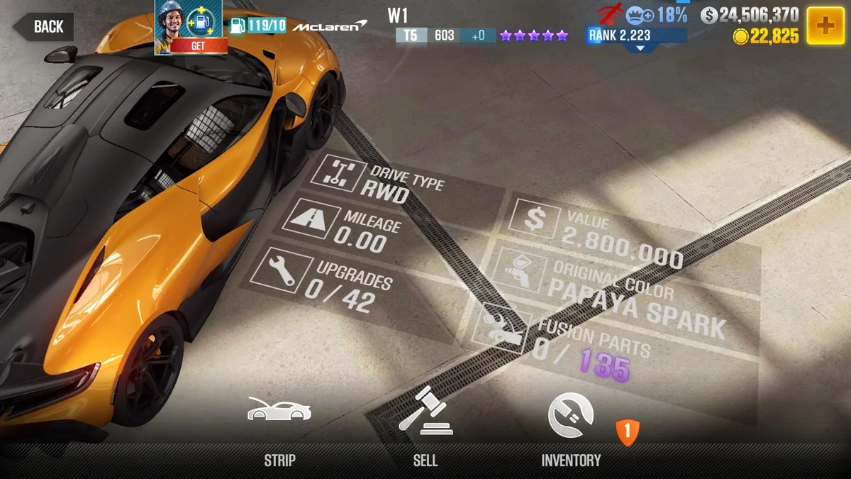 McLaren W1 CSR2 fusion parts and tune setup