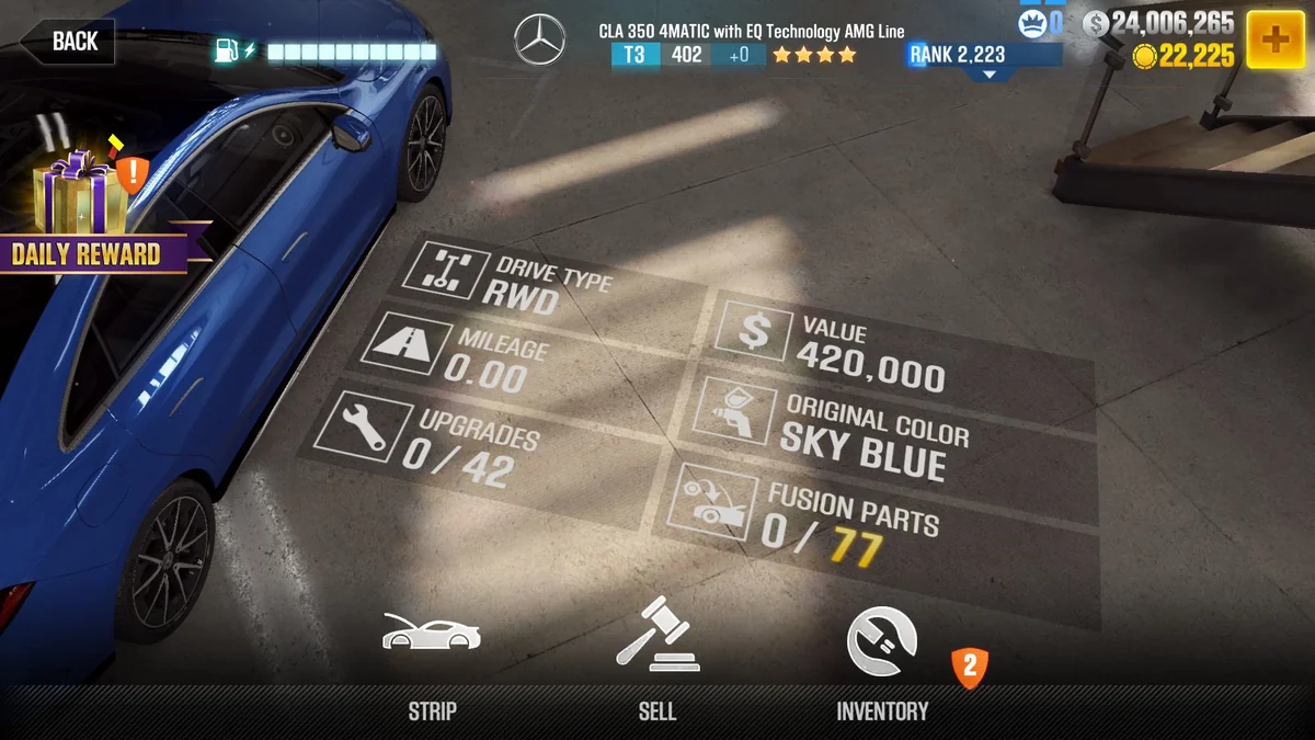 Mercedes-AMG CLA 350 4Matic with EQ Technology AMG Line Plus CSR2 fusion parts and tune setup