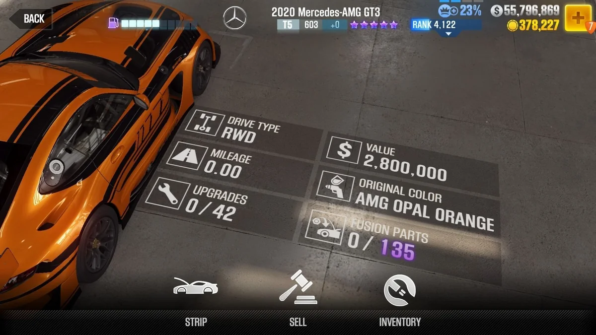 Mercedes-AMG GT3 CSR2 fusion parts and tune setup