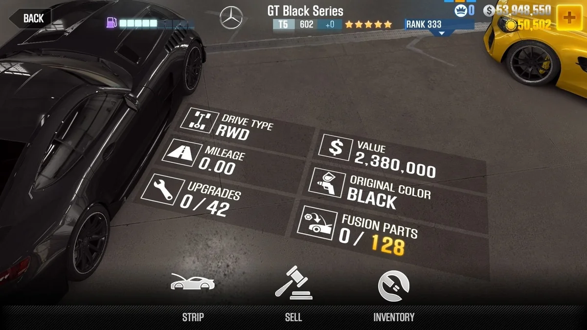 Mercedes-AMG GT Black Series CSR2 fusion parts and tune setup