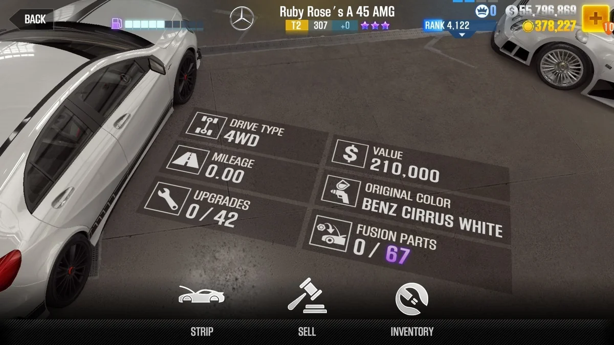 Mercedes-Benz Ruby Rose's A 45 AMG CSR2 fusion parts and tune setup