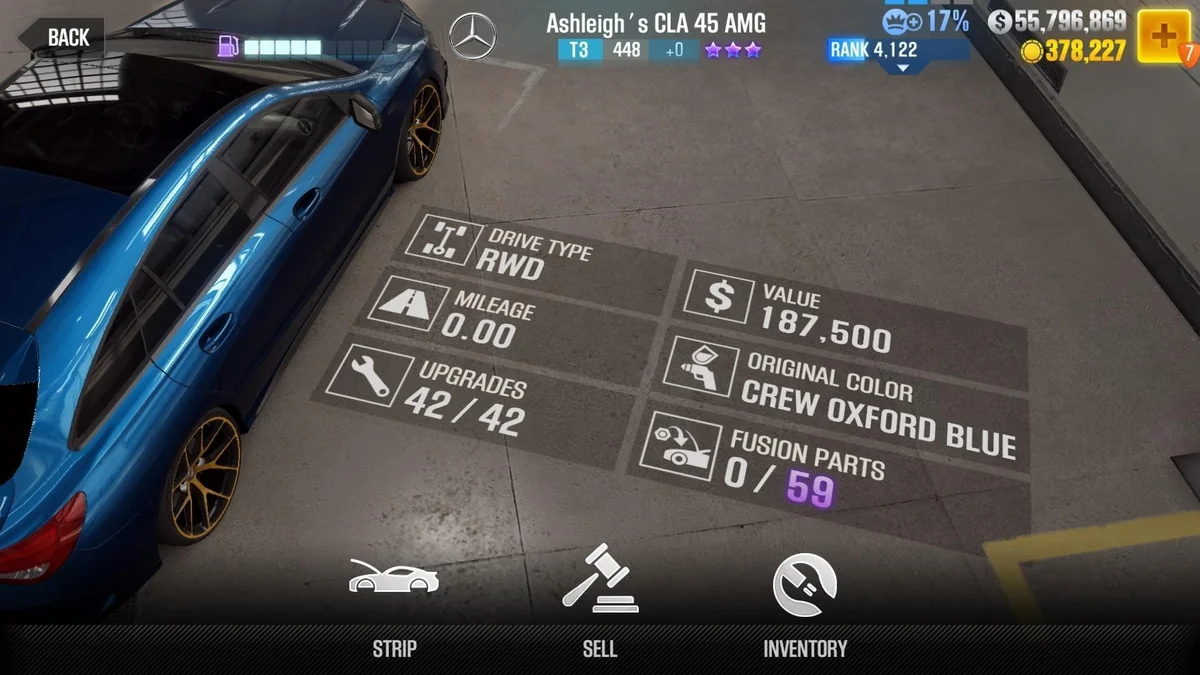 Mercedes-Benz Ashleigh's CLA 45 AMG CSR2 fusion parts and tune setup