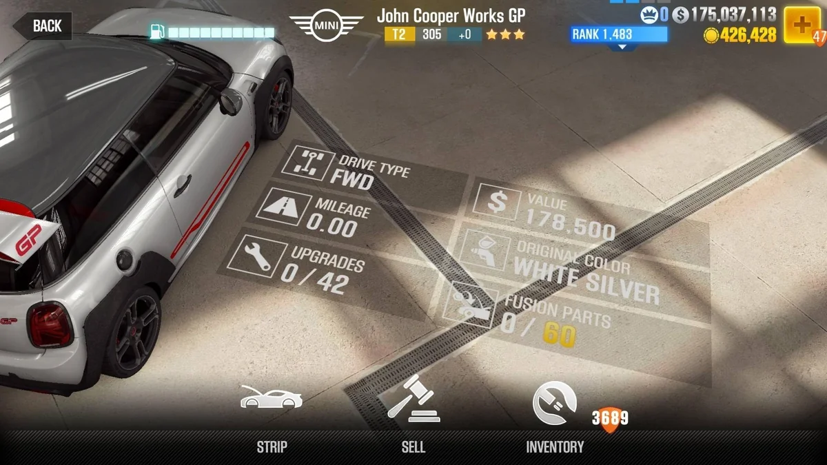 Mini John Cooper Works GP CSR2 fusion parts and tune setup