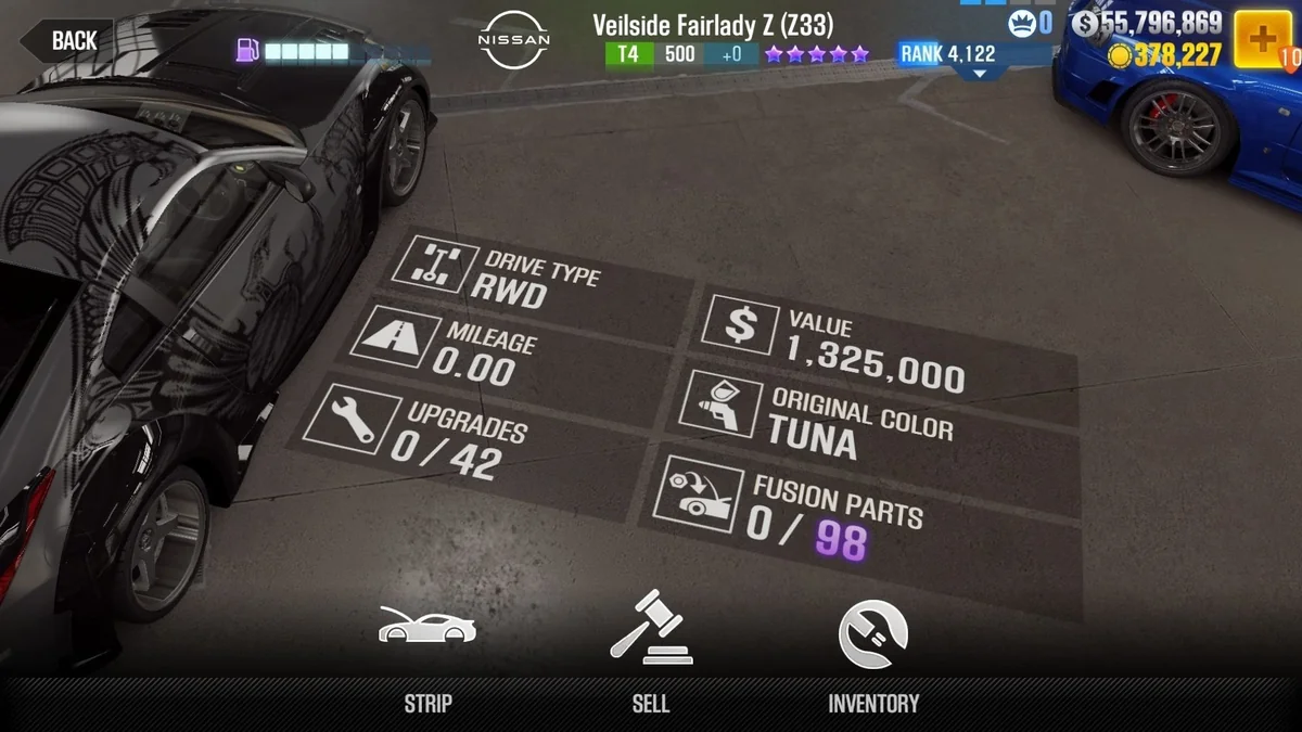 Nissan Takashi's Veilside Fairlady Z (Z33) CSR2 fusion parts and tune setup