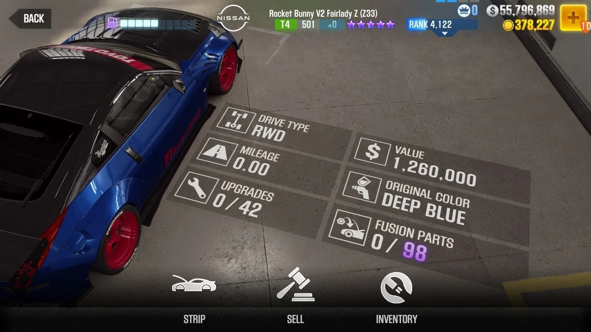 Nissan Rocket Bunny V2 Fairlady Z (Z33) CSR2 fusion parts and tune setup