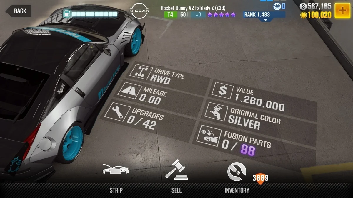 Nissan Rocket bunny V2 Fairlady Z (Z33) CSR2 fusion parts and tune setup