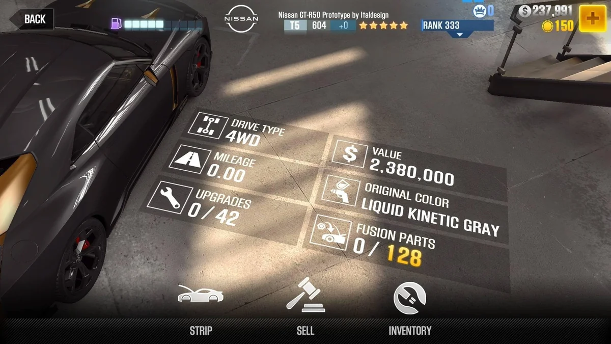Nissan GT-R50 Prototype by Italdesign CSR2 fusion parts and tune setup