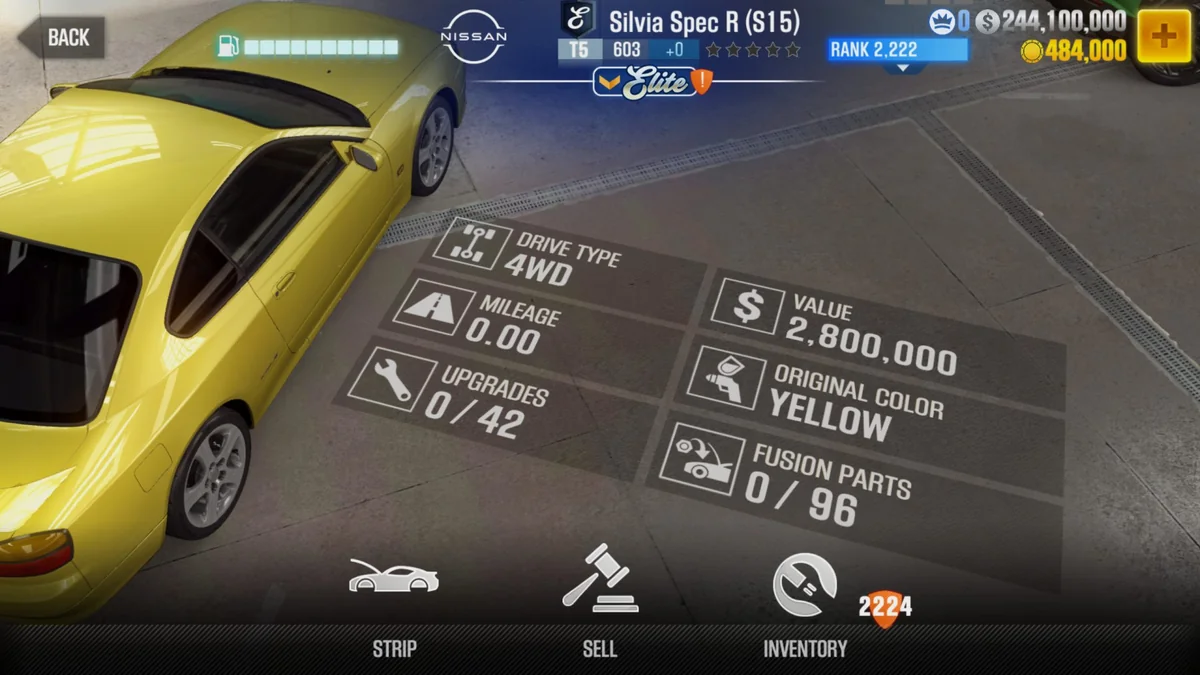 Nissan Silvia Spec R (S15) CSR2 fusion parts and tune setup