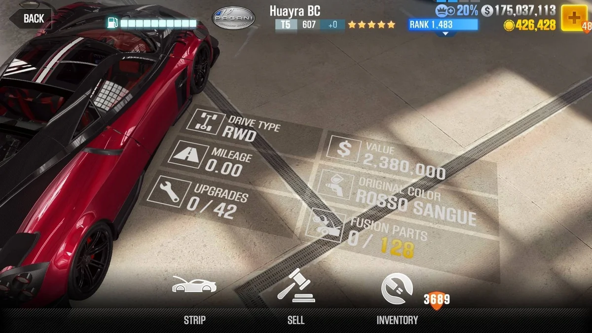 Pagani Huayra BC CSR2 fusion parts and upgrade breakdown, tier 5 gold star car