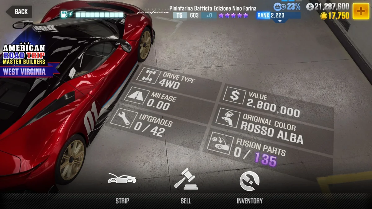 Pininfarina Battista Edizione Nino Farina CSR2 fusion parts and tune setup