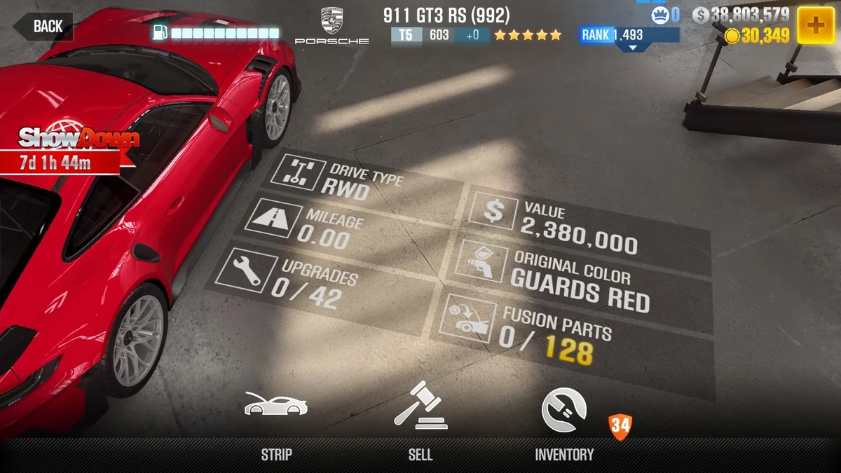 Porsche 911 GT3 RS (992) CSR2 fusion parts and tune setup