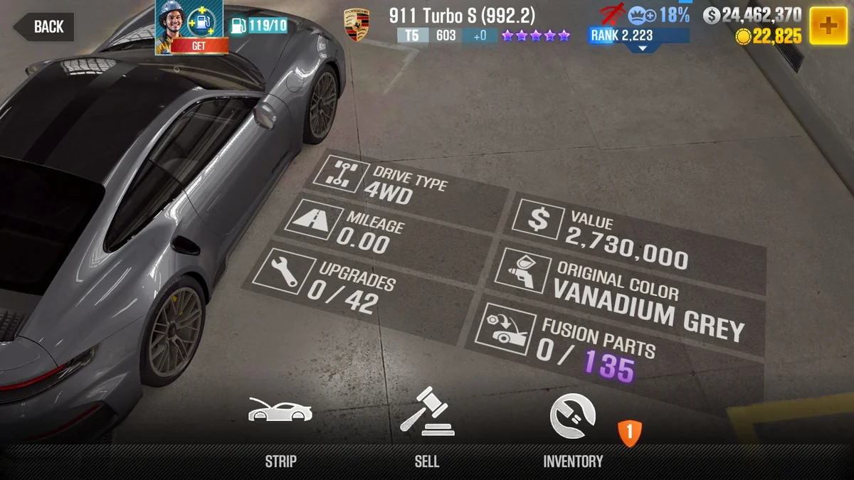 Porsche 919 Street CSR2 fusion parts and tune setup