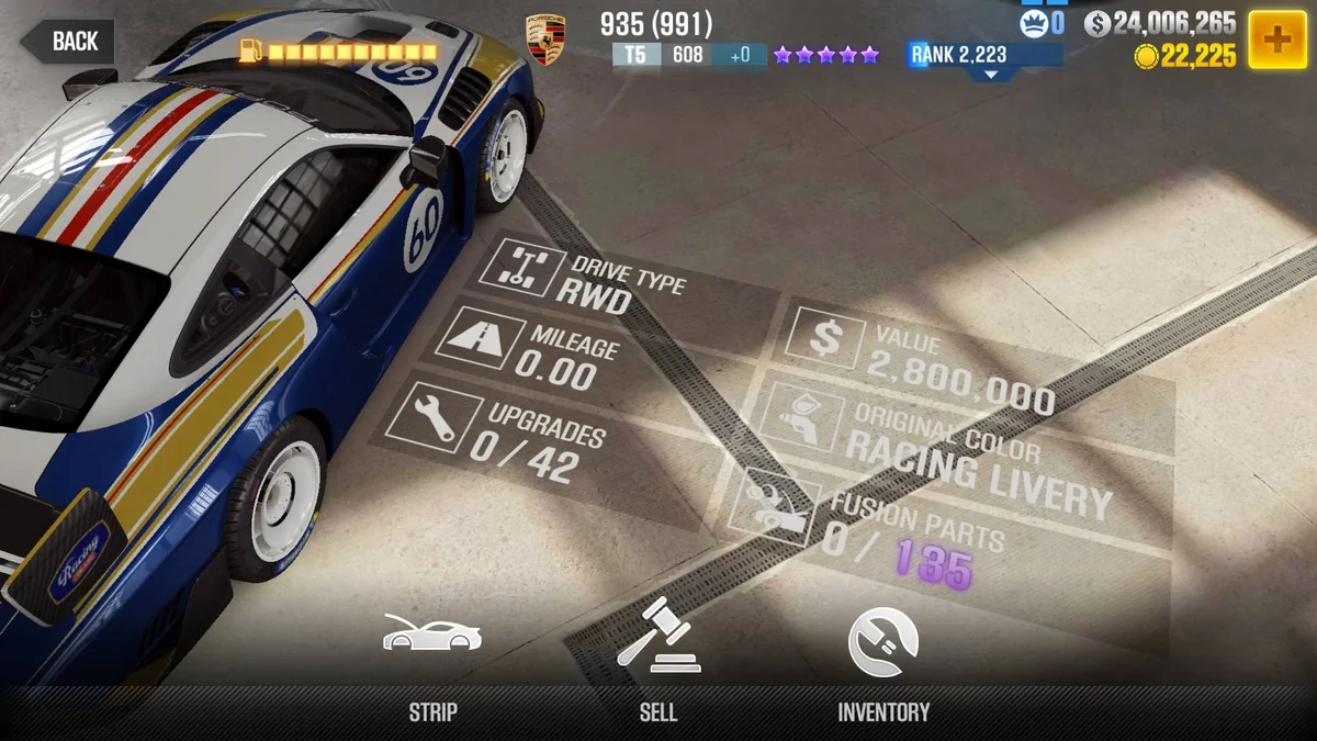 Porsche 935 (991) CSR2 fusion parts and tune setup