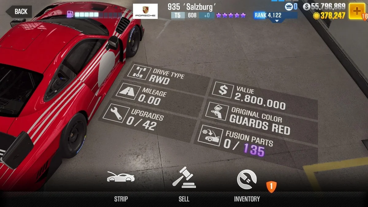 Porsche 935 'Salzburg' CSR2 fusion parts and tune setup